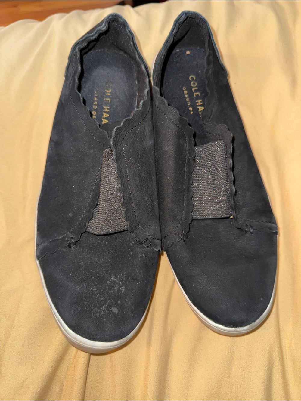 Cole Haan Navy/Black Suede Slip-On Sneakers